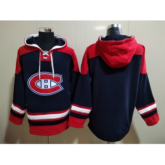 Men Montreal Canadiens Blank Blue Stitched NHL Hoodie Men Montreal Canadiens Blank Blue Stitched NHL Hoodie