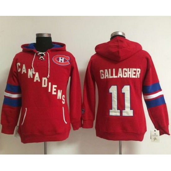 Montreal Canadiens 11 Brendan Gallagher Red Women Old Time Heidi NHL Hoodie Montreal Canadiens 11 Brendan Gallagher Red Women Old Time Heidi NHL Hoodie