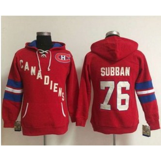 Women Montreal Canadiens 76 P K Subban Red Old Time Heidi NHL Hoodie Women Montreal Canadiens 76 P K Subban Red Old Time Heidi NHL Hoodie