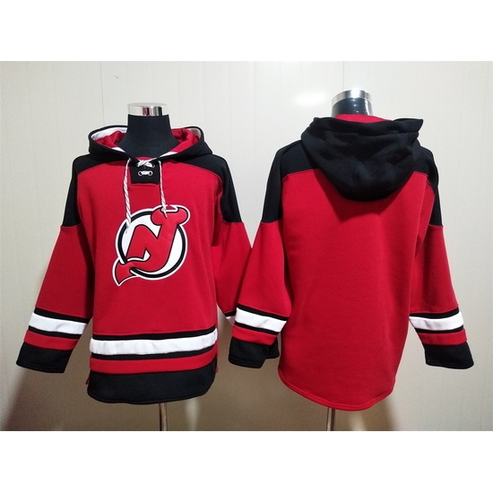 Men New Jersey Devils Red Blank Stitched Hoody Men New Jersey Devils Red Blank Stitched Hoody