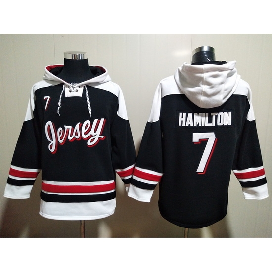 Men's New Jersey Devils #7 Dougie Hamilton Black White Ageless Must-Have Lace-Up Pullover Hoodie Men's New Jersey Devils #7 Dougie Hamilton Black White Ageless Must-Have Lace-Up Pullover Hoodie