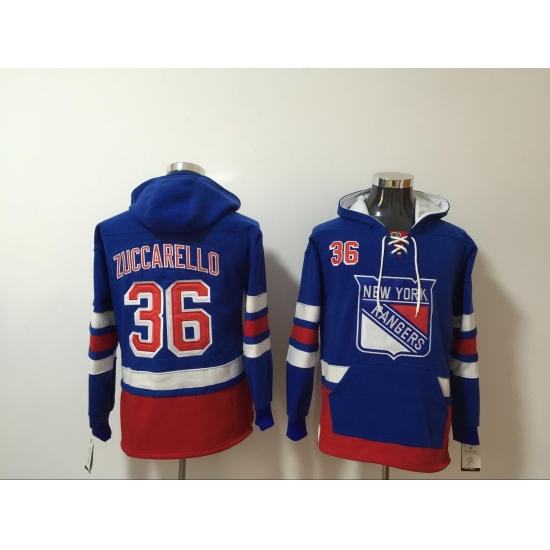 Men New York Rangers 36 Mats Zuccarello Royal All Stitched Hooded Sweatshirt Men New York Rangers 36 Mats Zuccarello Royal All Stitched Hooded Sweatshirt