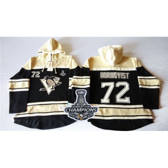Men Pittsburgh Penguins 72 Patric Hornqvist Black Sawyer Hooded Sweatshirt 2017 Stanley Cup Finals Champions Stitched NHL Jersey Men Pittsburgh Penguins 72 Patric Hornqvist Black Sawyer Hooded Sweatshirt 2017 Stanley Cup Finals Champions Stitched NHL Jersey