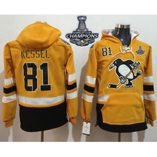 Men Pittsburgh Penguins 81 Phil Kessel Gold Sawyer Hooded Sweatshirt 2017 Stadium Series Stanley Cup Finals Champions Stitched NHL Jersey Men Pittsburgh Penguins 81 Phil Kessel Gold Sawyer Hooded Sweatshirt 2017 Stadium Series Stanley Cup Finals Champions Stitched NHL Jersey