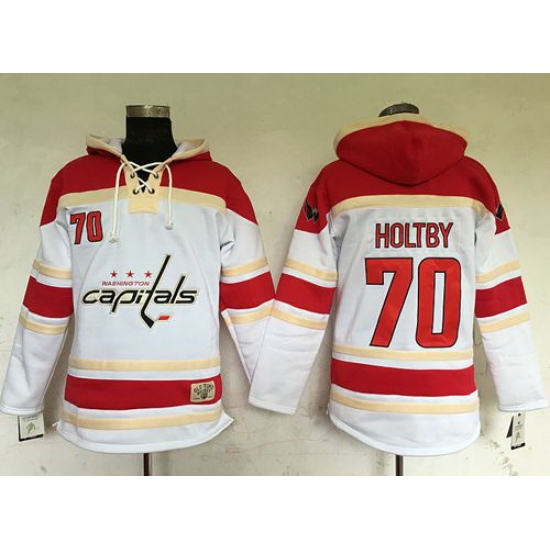 Men Washington Capitals 70 Braden Holtby White Sawyer Hooded Sweatshirt Stitched NHL Jersey Men Washington Capitals 70 Braden Holtby White Sawyer Hooded Sweatshirt Stitched NHL Jersey