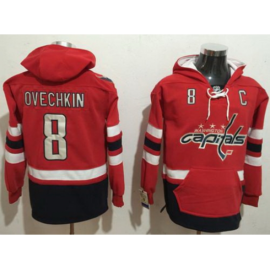 Men Washington Capitals 8 Alex Ovechkin Red Name 26 Number Pullover NHL Hoodie Men Washington Capitals 8 Alex Ovechkin Red Name 26 Number Pullover NHL Hoodie