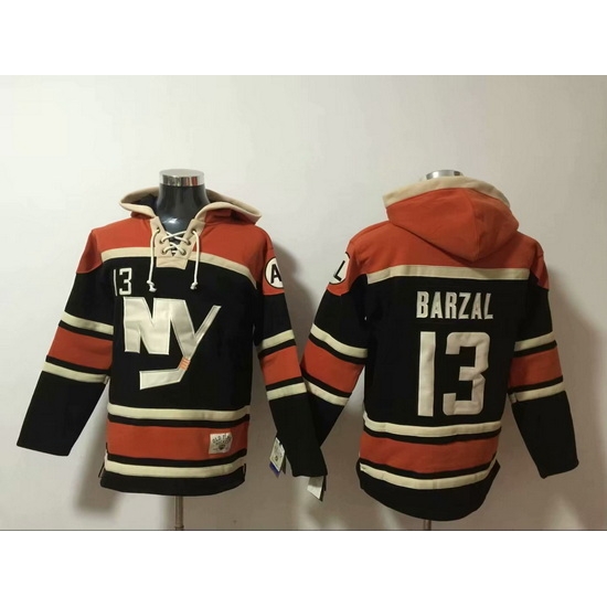 Men New York Islanders 13 Mathew Barzal Stitched Hoody Men New York Islanders 13 Mathew Barzal Stitched Hoody