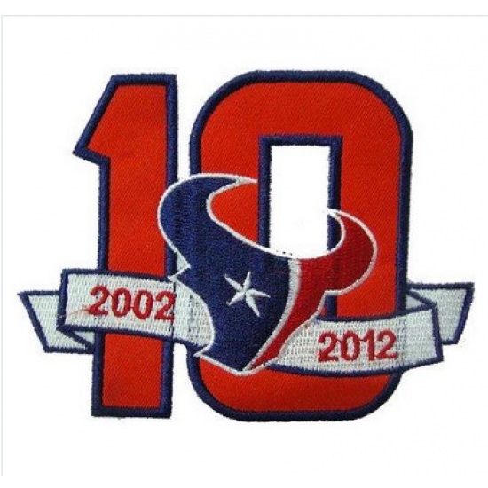 Stitched Houston Texans 10th Anniversary Jersey Patch Stitched Houston Texans 10th Anniversary Jersey Patch