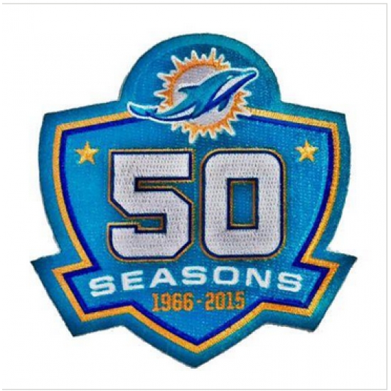 Stitched Miami Dolphins 1966-2015 50th Seasons Jersey Patch Stitched Miami Dolphins 1966-2015 50th Seasons Jersey Patch