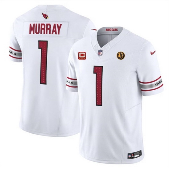 Men Arizona Cardinals 1 Kyler Murray White 2023 F U S E With 4 Star C Patch And With John Madden Patch Vapor Limited Stitched Football Jersey Men Arizona Cardinals 1 Kyler Murray White 2023 F U S E With 4 Star C Patch And With John Madden Patch Vapor Limited Stitched Football Jersey