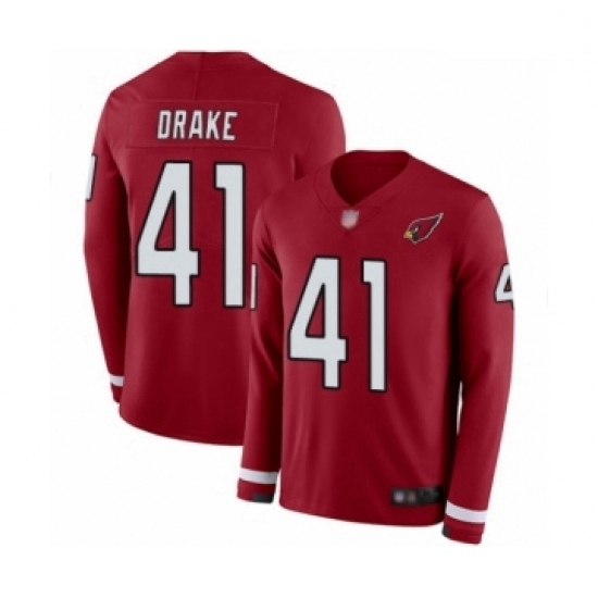 Men Arizona Cardinals #41 Kenyan Drake Limited Red Therma Long Sleeve Football Jersey Men Arizona Cardinals #41 Kenyan Drake Limited Red Therma Long Sleeve Football Jersey