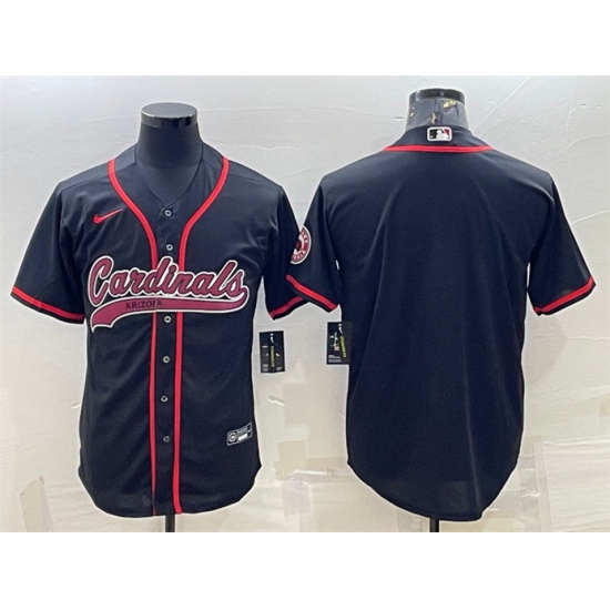 Men Arizona Cardinals Blank Black With Patch Cool Base Stitched Baseball Jersey Men Arizona Cardinals Blank Black With Patch Cool Base Stitched Baseball Jersey