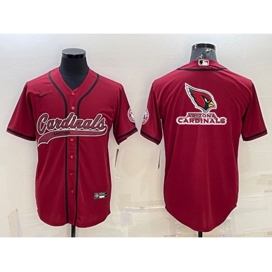Men Arizona Cardinals Red Team Big Logo With Patch Cool Base Stitched Baseball Jersey Men Arizona Cardinals Red Team Big Logo With Patch Cool Base Stitched Baseball Jersey