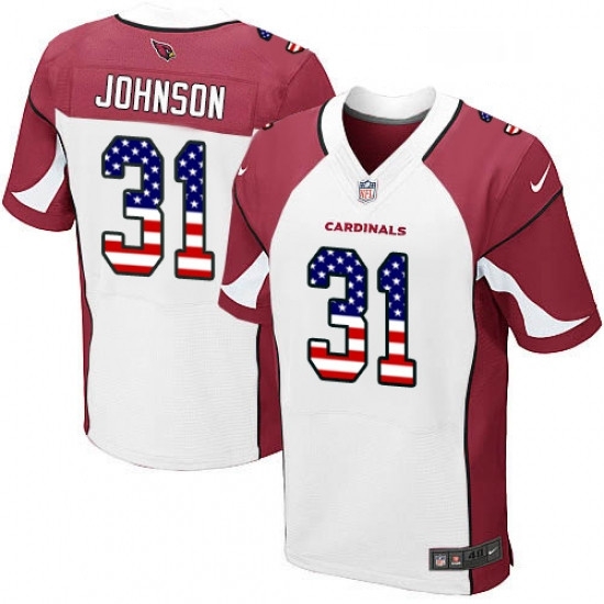 Men Nike Arizona Cardinals 31 David Johnson Elite White Road USA Flag Fashion NFL Jersey Men Nike Arizona Cardinals 31 David Johnson Elite White Road USA Flag Fashion NFL Jersey