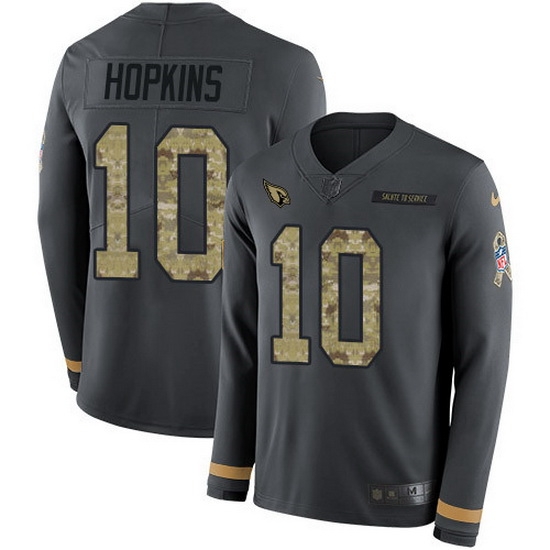 Nike Cardinals 10 DeAndre Hopkins Anthracite Salute to Service Men Stitched NFL Limited Therma Long Sleeve Jersey Nike Cardinals 10 DeAndre Hopkins Anthracite Salute to Service Men Stitched NFL Limited Therma Long Sleeve Jersey