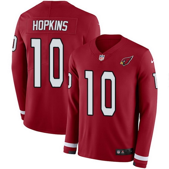 Nike Cardinals 10 DeAndre Hopkins Red Team Color Men Stitched NFL Limited Therma Long Sleeve Jersey Nike Cardinals 10 DeAndre Hopkins Red Team Color Men Stitched NFL Limited Therma Long Sleeve Jersey