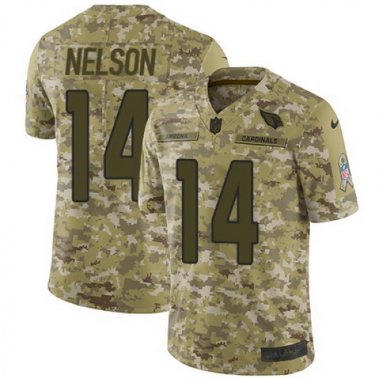 Nike Cardinals #14 J J Nelson Camo Mens Stitched NFL Limited 2018 Salute to Service Jersey Nike Cardinals #14 J J Nelson Camo Mens Stitched NFL Limited 2018 Salute to Service Jersey