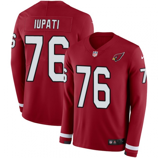 Nike Cardinals #76 Mike Iupati Red Team Color Men Stitched NFL Limited Therma Long Sleeve Jersey Nike Cardinals #76 Mike Iupati Red Team Color Men Stitched NFL Limited Therma Long Sleeve Jersey