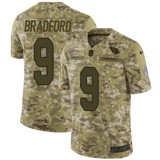 Nike Cardinals #9 Sam Bradford Camo Mens Stitched NFL Limited 2018 Salute to Service Jersey Nike Cardinals #9 Sam Bradford Camo Mens Stitched NFL Limited 2018 Salute to Service Jersey