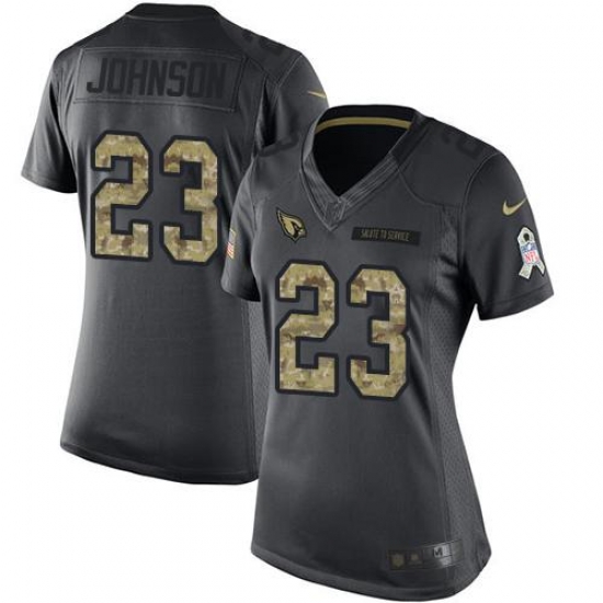 Nike Cardinals #23 Chris Johnson Black Womens Stitched NFL Limited 2016 Salute to Service Jersey Nike Cardinals #23 Chris Johnson Black Womens Stitched NFL Limited 2016 Salute to Service Jersey