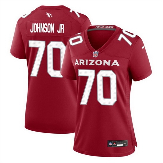 Women Arizona Cardinals 70 Paris Johnson Jr Red 2023 Draft Stitched Game Jersey Women Arizona Cardinals 70 Paris Johnson Jr Red 2023 Draft Stitched Game Jersey
