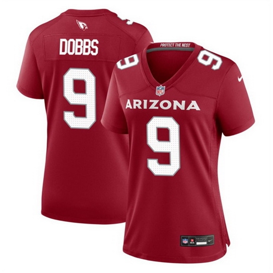 Women Arizona Cardinals 9 Joshua Dobbs Red 2023 Stitched Jersey Run Small Women Arizona Cardinals 9 Joshua Dobbs Red 2023 Stitched Jersey Run Small