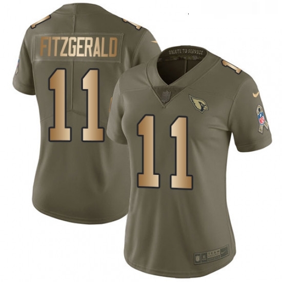 Womens Nike Arizona Cardinals 11 Larry Fitzgerald Limited OliveGold 2017 Salute to Service NFL Jersey Womens Nike Arizona Cardinals 11 Larry Fitzgerald Limited OliveGold 2017 Salute to Service NFL Jersey
