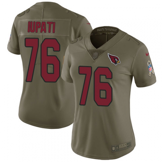 Womens Nike Cardinals #76 Mike Iupati Olive Stitched NFL Limited 2017 Salute to Service Jersey Womens Nike Cardinals #76 Mike Iupati Olive Stitched NFL Limited 2017 Salute to Service Jersey