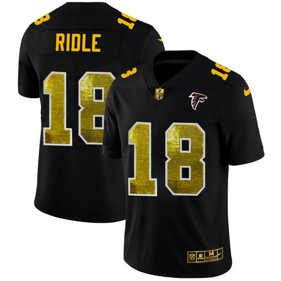 Atlanta Falcons 18 Calvin Ridley Men Black Nike Golden Sequin Vapor Limited NFL Jersey Atlanta Falcons 18 Calvin Ridley Men Black Nike Golden Sequin Vapor Limited NFL Jersey