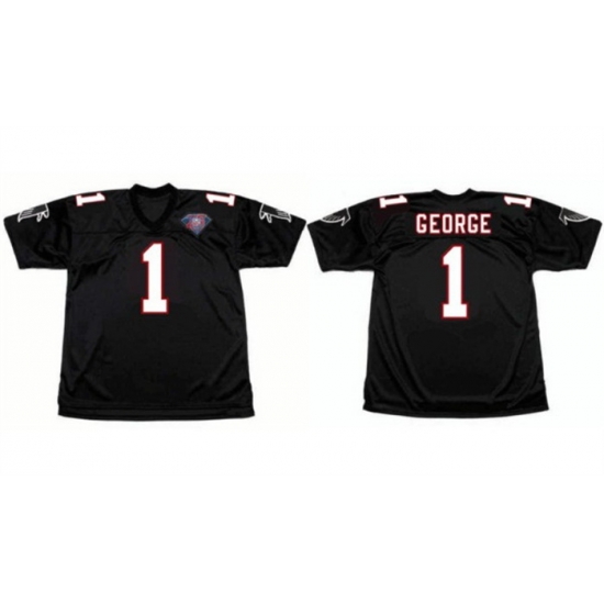 Men Atlanta Falcons 1 Jeff George Black 1994 Home Throwback Stitched Football Jersey Men Atlanta Falcons 1 Jeff George Black 1994 Home Throwback Stitched Football Jersey