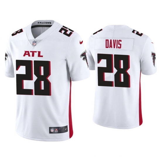 Men Atlanta Falcons 28 Mike Davis White Vapor Untouchable Limited Stitched Jersey Men Atlanta Falcons 28 Mike Davis White Vapor Untouchable Limited Stitched Jersey