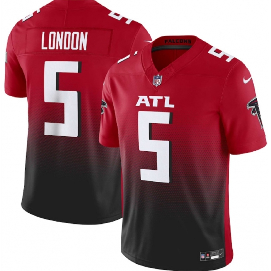 Men Atlanta Falcons 5 Drake London Red Black 2023 F U S E Vapor Untouchable Limited Stitched Football Jersey Men Atlanta Falcons 5 Drake London Red Black 2023 F U S E Vapor Untouchable Limited Stitched Football Jersey