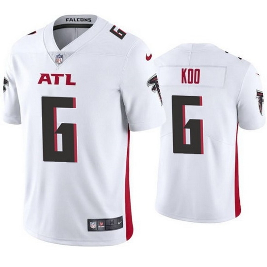 Men Atlanta Falcons 6 Younghoe Koo New White Vapor Untouchable Limited Stitched Jersey Men Atlanta Falcons 6 Younghoe Koo New White Vapor Untouchable Limited Stitched Jersey