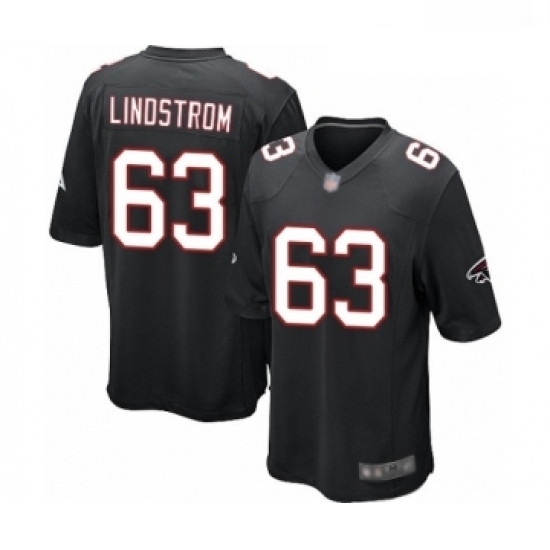 Men Atlanta Falcons 63 Chris Lindstrom Game Black Alternate Football Jersey Men Atlanta Falcons 63 Chris Lindstrom Game Black Alternate Football Jersey