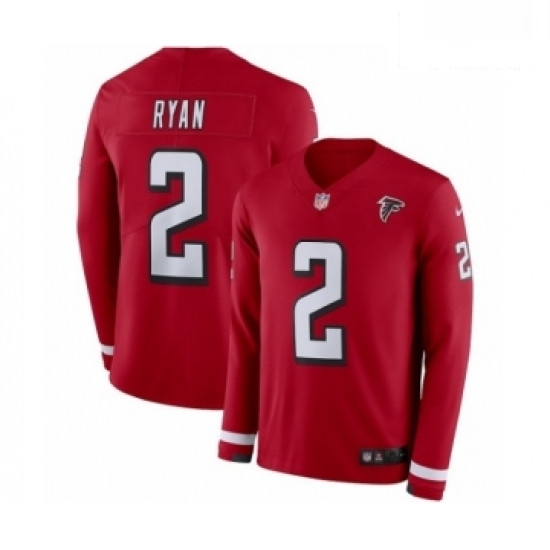 Men Nike Atlanta Falcons 2 Matt Ryan Limited Red Therma Long Sleeve NFL Jersey Men Nike Atlanta Falcons 2 Matt Ryan Limited Red Therma Long Sleeve NFL Jersey