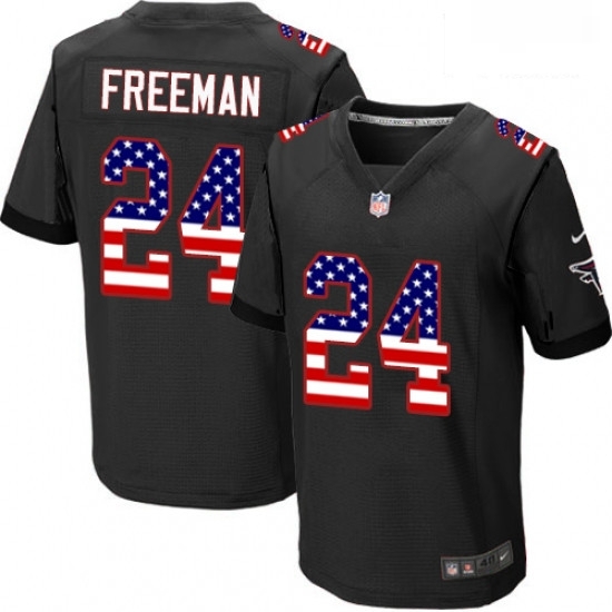 Men Nike Atlanta Falcons 24 Devonta Freeman Elite Black Alternate USA Flag Fashion NFL Jersey Men Nike Atlanta Falcons 24 Devonta Freeman Elite Black Alternate USA Flag Fashion NFL Jersey