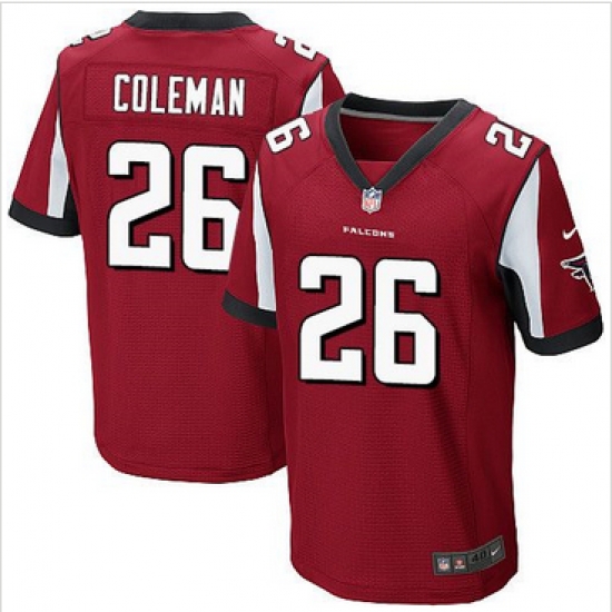 Nike Atlanta Falcons #26 Tevin Coleman Red Team Color Mens Stitched NFL Elite Jersey Nike Atlanta Falcons #26 Tevin Coleman Red Team Color Mens Stitched NFL Elite Jersey