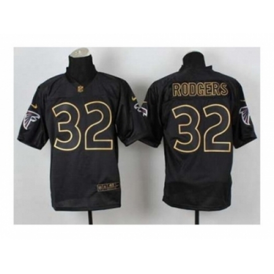 Nike Atlanta Falcons 32 Jacquizz Rodgers Black Elite 2014 PRO Gold Lettering Fashion NFL Jersey