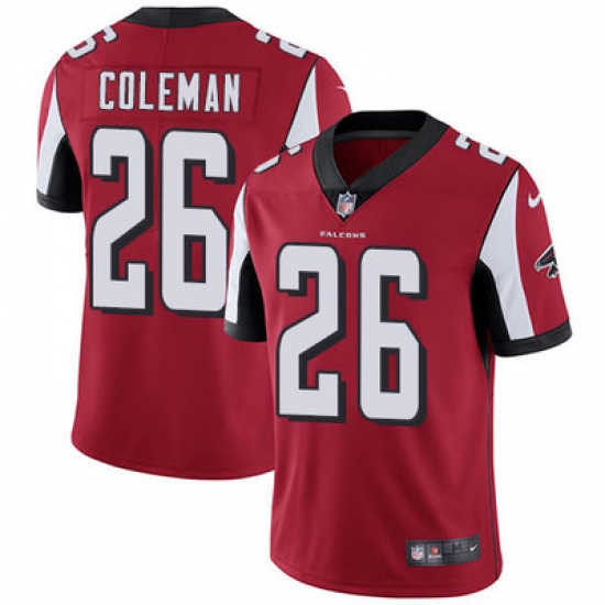 Nike Falcons #26 Tevin Coleman Red Team Color Mens Stitched NFL Vapor Untouchable Limited Jersey Nike Falcons #26 Tevin Coleman Red Team Color Mens Stitched NFL Vapor Untouchable Limited Jersey