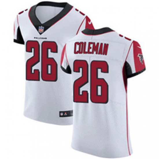 Nike Falcons #26 Tevin Coleman White Mens Stitched NFL Vapor Untouchable Elite Jersey Nike Falcons #26 Tevin Coleman White Mens Stitched NFL Vapor Untouchable Elite Jersey