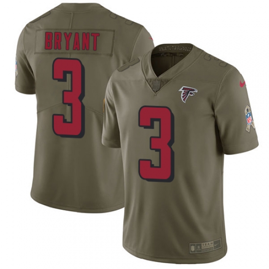 Nike Falcons #3 Matt Bryant Olive Mens Stitched NFL Limited 2017 Salute To Service Jersey Nike Falcons #3 Matt Bryant Olive Mens Stitched NFL Limited 2017 Salute To Service Jersey