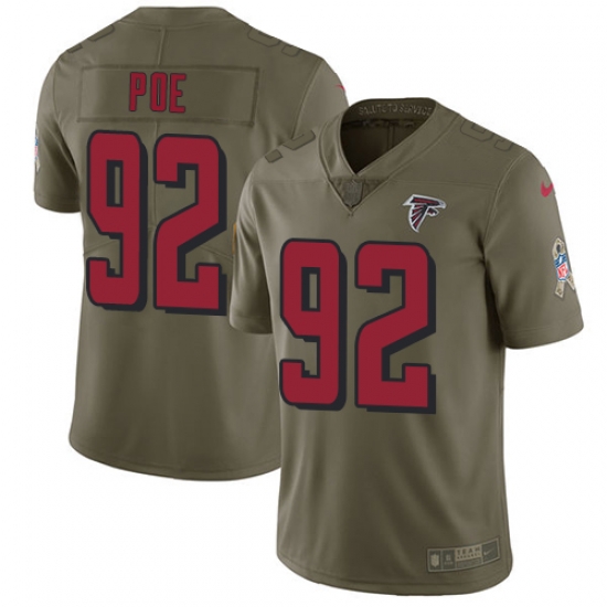 Nike Falcons #92 Dontari Poe Olive Mens Stitched NFL Limited 2017 Salute To Service Jersey Nike Falcons #92 Dontari Poe Olive Mens Stitched NFL Limited 2017 Salute To Service Jersey