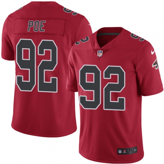Nike Falcons #92 Dontari Poe Red Mens Stitched NFL Limited Rush Jersey Nike Falcons #92 Dontari Poe Red Mens Stitched NFL Limited Rush Jersey