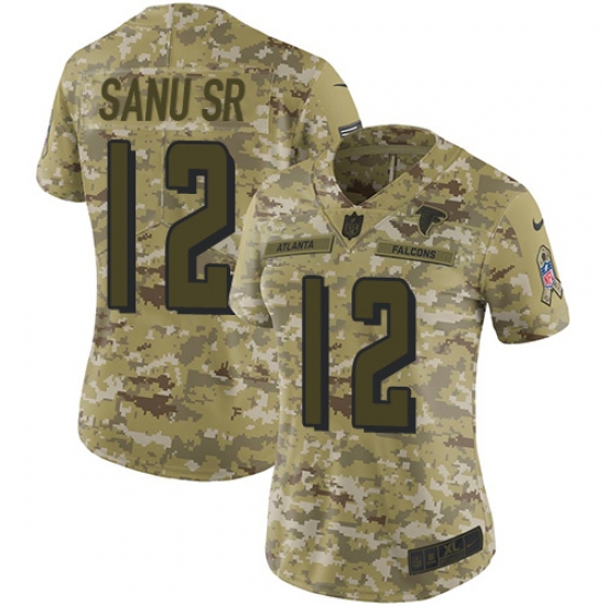 Nike Falcons #12 Mohamed Sanu Sr Camo Women Stitched NFL Limited 2018 Salute to Service Jersey Nike Falcons #12 Mohamed Sanu Sr Camo Women Stitched NFL Limited 2018 Salute to Service Jersey