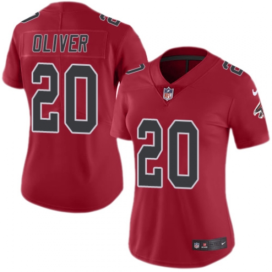 Nike Falcons #20 Isaiah Oliver Red Womens Stitched NFL Limited Rush Jersey Nike Falcons #20 Isaiah Oliver Red Womens Stitched NFL Limited Rush Jersey