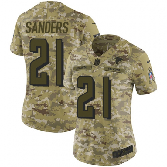 Nike Falcons #21 Deion Sanders Camo Women Stitched NFL Limited 2018 Salute to Service Jersey Nike Falcons #21 Deion Sanders Camo Women Stitched NFL Limited 2018 Salute to Service Jersey