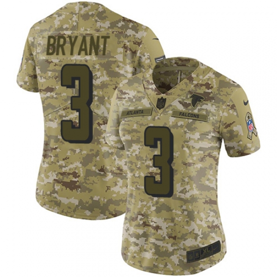 Nike Falcons #3 Matt Bryant Camo Women Stitched NFL Limited 2018 Salute to Service Jersey Nike Falcons #3 Matt Bryant Camo Women Stitched NFL Limited 2018 Salute to Service Jersey