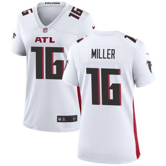 Women Atlanta Falcons 16 Scott Miller White Stitched Jersey 28Run Small 29 Women Atlanta Falcons 16 Scott Miller White Stitched Jersey 28Run Small 29