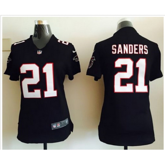 Women Nike Falcons #21 Deion Sanders Black Alternate Stitched NFL Elite Jersey Women Nike Falcons #21 Deion Sanders Black Alternate Stitched NFL Elite Jersey