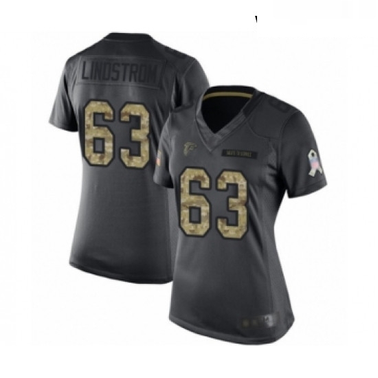 Womens Atlanta Falcons 63 Chris Lindstrom Limited Black 2016 Salute to Service Football Jersey Womens Atlanta Falcons 63 Chris Lindstrom Limited Black 2016 Salute to Service Football Jersey